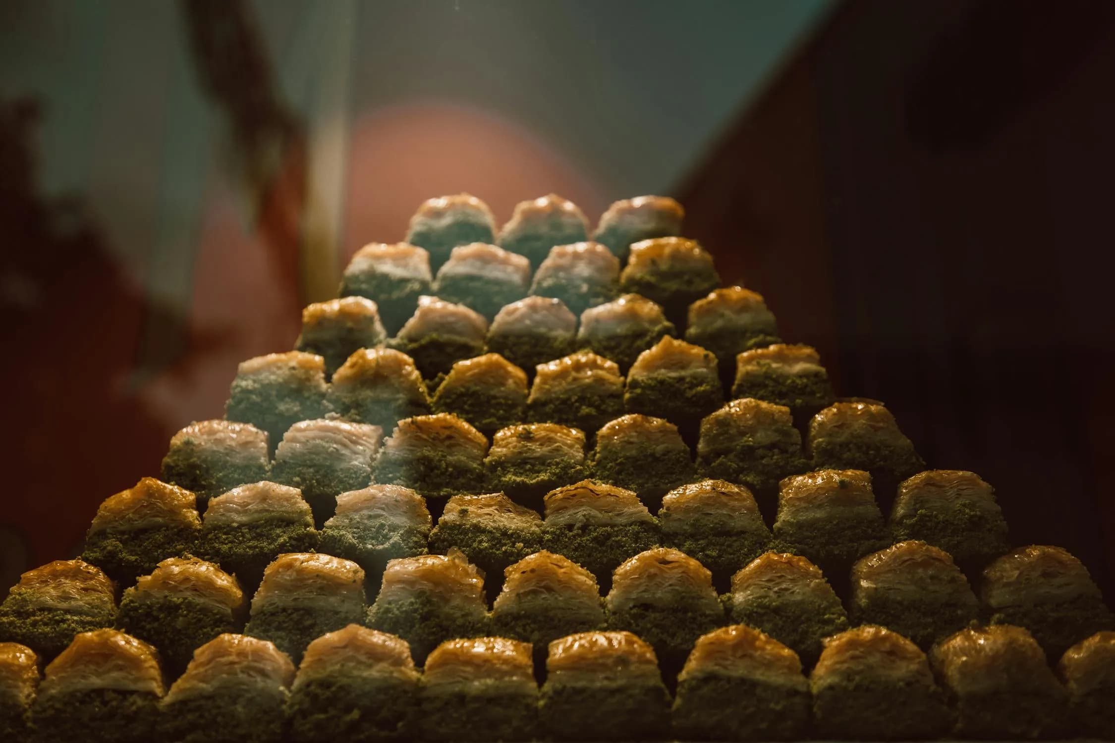 Freshly baked macarons and pastries